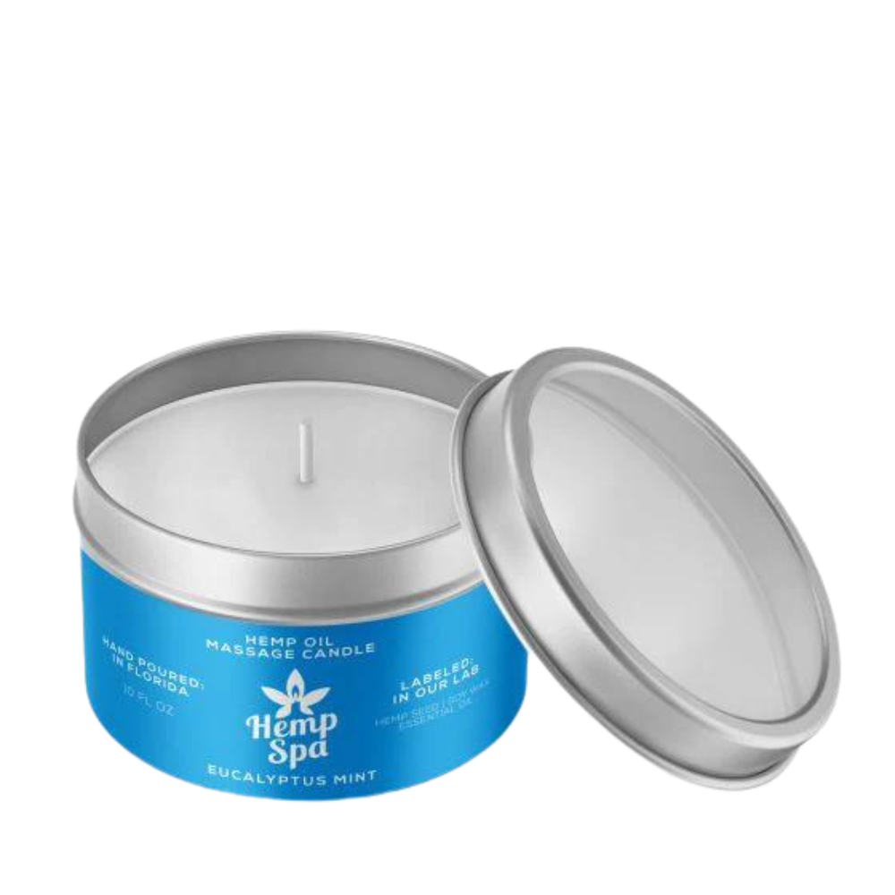 Hemp Spa Oil Massage Candle Eucalyptus Mint